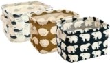 Orino Waterproof Animal Style Storage Baskets Small Collapsible Portable Storage Bins Organizers Home Decor for bedrooms, Nurseries, Study Room, Rest Room, Kitchen, Office, Set of 3
