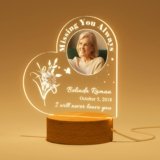 Personalized Memorial Gifts Custom Sympathy Gifts for Loss of Mom In Memory of Loved One Light Up Picture Frames Bereavement Gifts Memorial Plaque Night Light Unique Gifts for Loss of Mother