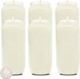 Hyoola 7 Day White Prayer Candles, 6 Pack – 6″ Tall Pillar Candles for Religious, Memorial, Party Decor, Vigil and Emergency Use – Vegetable Oil Wax in Plastic Jar Container